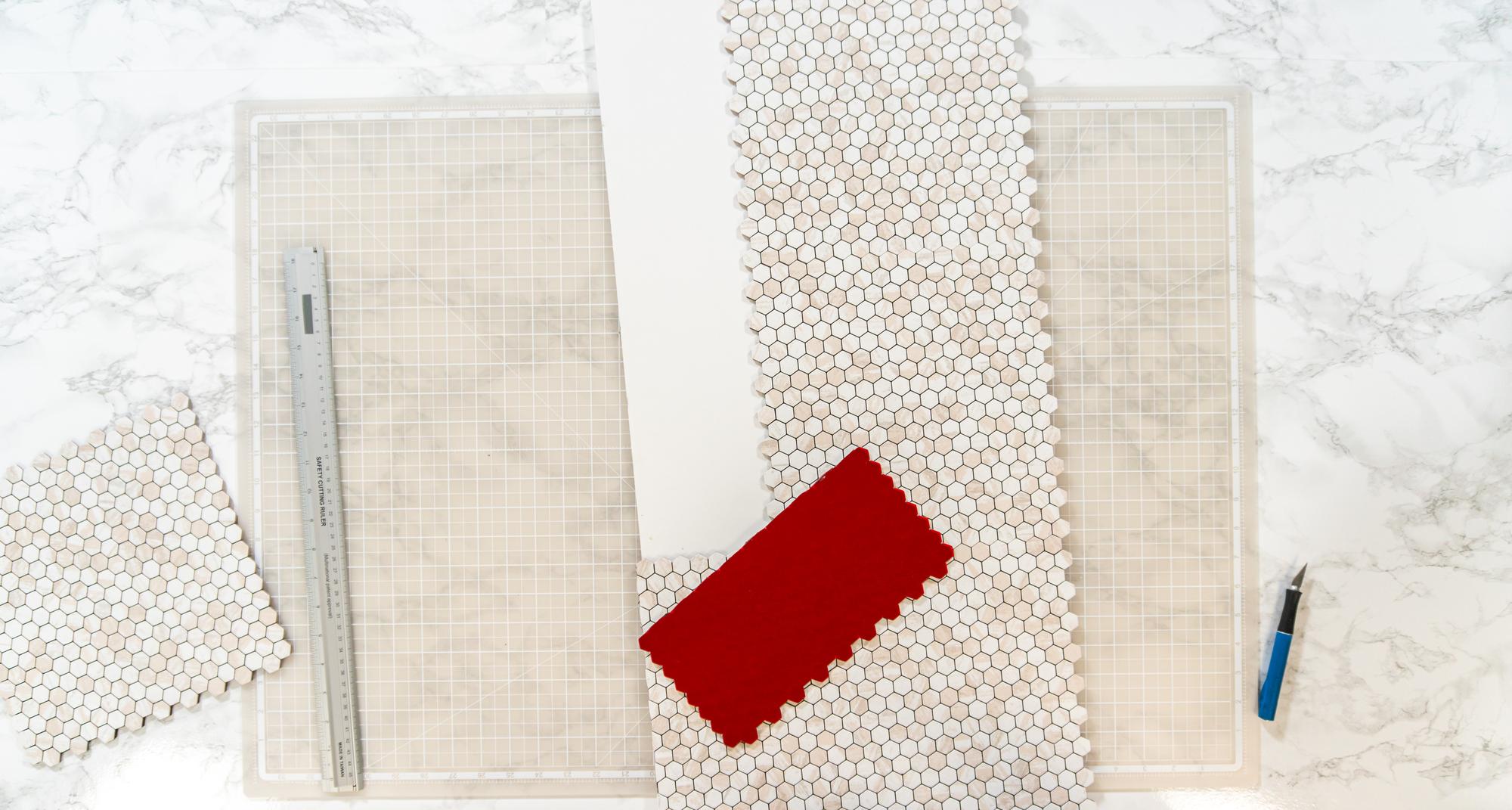 Pricing sample board with swatches and stitch notes
